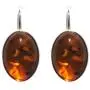 Amber Sterling Silver 925 Oval Classic Love Earrings Amber Sterling Silver 925 Oval Classic Love Earrings