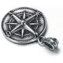 HIJONES Mens Stainless Steel Round Compass Pendant Necklace Vintage Chain, Chain Included