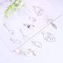 SAILIMUE 10 Pairs Abstract Face Earrings for Women Unique Eyes Lips Hollow Hand Face Outline Earrings Funky Statement Silver Gold Face Drop Dangle Earrings Set