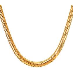 MMTTAO 18K Gold Plated Mens Cuban Curb/Figaro/Snake Chain Link Necklace for Pendant Men Women 5MM/6MM Wide Hip Hop Hiphop Mens Fashion Jewelry Gifts with 18K Stamp, 18Inches-32Inches