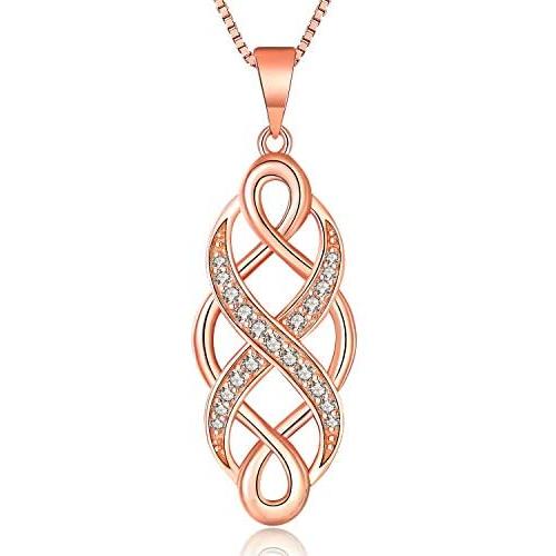MUATOGIML 925 Sterling Silver Infinity Love Irish Celtic Knot Pendant Necklace Jewelry Gifts for Mom Wife Women