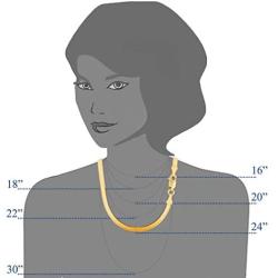 14k Yellow Solid Gold Imperial Herringbone Chain Necklace, 6.0mm