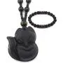 Gungneer Fox Obsidian Necklace Pendant Adjustable Cotton Chain Wisdom Talisman Fengshui Jewelry for Men Women Gungneer Fox Obsidian Necklace Pendant Adjustable Cotton Chain Wisdom Talisman Fengshui Jewelry for Men Women