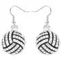 MANZHEN Silver Clear Crystal Volleyball Dangle Earrings Fashion Sports Ball Earring Jewelry