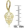 Sterling Silver High Polished Filigree Dangle Leverback Earrings