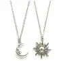 Ziper Moon and Sun Friendship Pendant Necklace BFF Jewelry Necklaces,Gift for Women Sun Charm