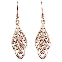 Shop LC 925 Sterling Silver 14K Rose Gold Plated Dangle Drop Earrings for Women Prom Jewelry Mothers Day Gifts