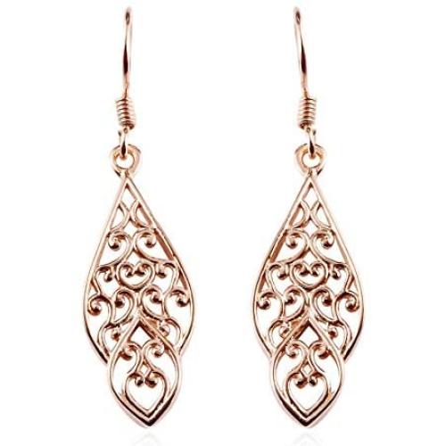 Shop LC 925 Sterling Silver 14K Rose Gold Plated Dangle Drop Earrings for Women Prom Jewelry Mothers Day Gifts