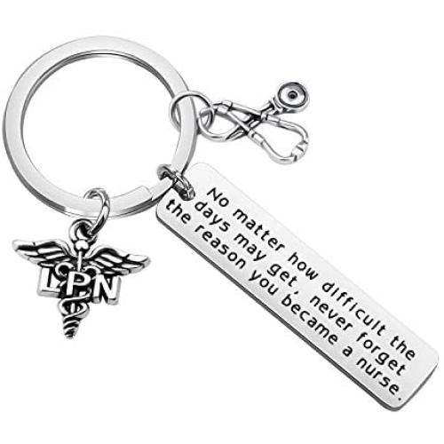 FUSTMW Nurse Gift Nurse Keychain RN Charm Nursing Graduation Gift Medical Jewelry Nurse Inspirational Gifts
