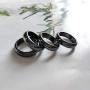 HUASAI Hematite Rings for Women Black Hematite Stone Ring for Men Anxiety Balance Magnet Stone Hematite Rings