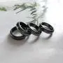 HUASAI Hematite Rings for Women Black Hematite Stone Ring for Men Anxiety Balance Magnet Stone Hematite Rings
