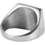 HZMAN Mens Simple Square Black Cubic Zirconia Inlaid Polished Stainless Steel Ring
