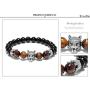 KAMRESH Black Matte Beads Bracelets 8mm Onyx Stone Bracelets Sets Charm King Crown for Women Men Jewelry