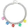 Harajuku Cute Colorful Dices Beaded Pendant Necklave Punk Funny Acrylic Dice Strand Choker Necklace Party Game Hip Hop Jewelry for Women Girls Gifts