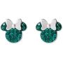 Disney Minnie Mouse Birthstone Jewelry for Women and Girls, Sterling Silver Pave Crystal Stud Earrings
