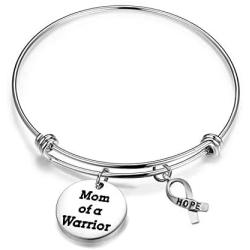 Mom of a Warrior Bracelet Inspirational Cancer Awareness Motivation Gifts
