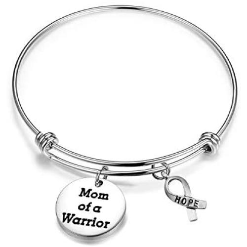 Mom of a Warrior Bracelet Inspirational Cancer Awareness Motivation Gifts
