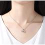 Aria Belle Silver Love Heart Pendant Necklace18K White Gold Plated Cubic Zirconia Jewelry Gift Necklaces for Women