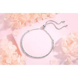 LE YI Silver Bracelets for Women Cubic Zirconia Classic Tennis Bracelet Adjustable Jewelry Gift for Best Friend Bracelets