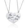 LIUANAN Inspirational Matching Heart Necklaces for Women Stainless Steel Personalized Jewelry Gift for Birthday