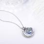 Mothers Day Necklace for Women Birthday Gifts I Love You to the Moon and Back Necklace September Blue sapphire Birthstone Jewelry Heart Moon Pendant