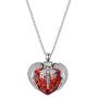 AOBOCO Sterling Silver Registered Nurse RN Caduceus Pendant Necklace with Angel Heart Charm Made with Blue Red Austrian Crystal, Nurse Nursing School Graduation Gifts for Women