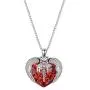 AOBOCO Sterling Silver Registered Nurse RN Caduceus Pendant Necklace with Angel Heart Charm Made with Blue Red Austrian Crystal, Nurse Nursing School Graduation Gifts for Women
