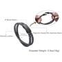 murtoo Mens Bracelet Leather Braided, Brown and Black Leather Bracelet for Men
