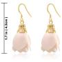 Rose Flower Tassel Earrings Dangle Drop 925 Silver French Hook Jewelry for Womens