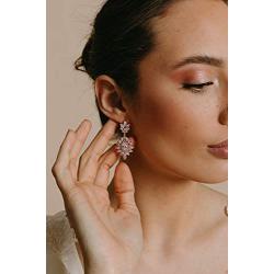 SWEETV Cubic Zirconia Chandelier Bridal Wedding Earrings for Brides, Women, Rhinestone Dangle Drop Earrings Bridal Wedding Jewelry Vintage Style