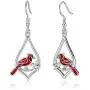 Cardinal Earrings 925 Sterling Silver Cute Red Bird Drop Dangle Earrings Hypoallergenic Jewelry Memorial Gifts for Women Friends Cardinal Earrings 925 Sterling Silver Cute Red Bird Drop Dangle Earrings Hypoallergenic Jewelry Memorial Gifts for Women Friends