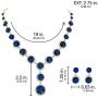 SP Sophia Collection Elegant Womens Round Austrian Crystal Rhinestone Drop Necklace and Stud Post Dangle Earrings Jewelry Set