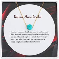 IUNIQUEEN Natural Stone Bead Necklace 18 K Gold Filled Stainless Steel Chain Choker Necklaces for Women … …