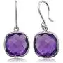 Gem Stone King 925 Sterling Silver Amethyst Dangle Womens Earrings 12.00 Cttw Gemstone Birthstone Cushion Checkerboard Cut Gem Stone King 925 Sterling Silver Amethyst Dangle Womens Earrings 12.00 Cttw Gemstone Birthstone Cushion Checkerboard Cut