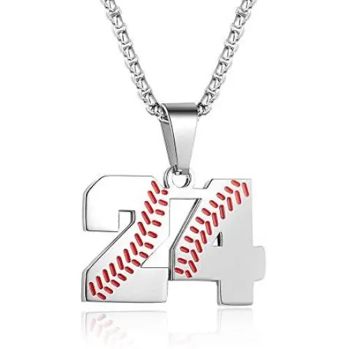 TLIWWF Inspiration Baseball Jersey Number Necklace Stainless Steel Charms Number Pendant for Boys Men TLIWWF Inspiration Baseball Jersey Number Necklace Stainless Steel Charms Number Pendant for Boys Men