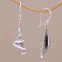 NOVICA .925 Sterling Silver Dangle Earrings Shining Songket