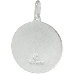 Sterling Silver St Barbara Medal Necklace 3/4 inch Round Italy 0.8mm Chain