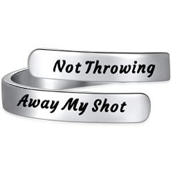 Kvekstio Hamilton Musical Jewelry Broadway Theater Gift Not Throwing Away My Shot Necklace Rise Up Charm Bracelet Ring for Teen Girls