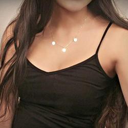 Avanlin Vintage Dainty Sequin Pendant Necklace Gold Plated Triple Disc Coin Necklaces Chain Jewelry for Women and Girls