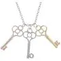 LUX ACCESSORIES Tri Color Tone Key to My Heart Cluster Charm Pendant Necklace LUX ACCESSORIES Tri Color Tone Key to My Heart Cluster Charm Pendant Necklace