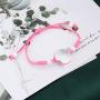 FAADBUK Real Dandelion Handmade Rope Bracelet Crystal Clear Glass Charm Dandelion Pendant Bracelet Make A Wish Dandelion Jewelry for Girl Women