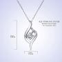 AmorAime Silver Necklace for Women 925 Sterling Silver Heart Necklace Cubic Zirconia Love Knot Adjustable Dainty Necklace Gift for Mothers Day or Anniversary