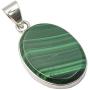 SilverStarJewel 925 Sterling Silver Natural 15 x 20 mm Malachite Pendant 1.2'' Art Gemstone