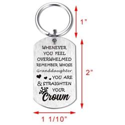 Granddaughter Grandson Gifts Remember Who Straighten Your Crown Inspirational Birthday Keychain Graduation Jewelry