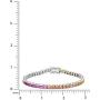 Diamoness Sterling Silver Rainbow Cubic Zirconia Tennis Bracelet, 7.25”