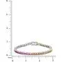 Diamoness Sterling Silver Rainbow Cubic Zirconia Tennis Bracelet, 7.25” Diamoness Sterling Silver Rainbow Cubic Zirconia Tennis Bracelet, 7.25”