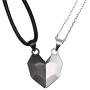 SWAGITLOUD 925 Sterling Silver Mutual Attraction Braided Couple Distance Necklaces He and She Love Heart Pendants with Magnet 2 PCS Gift Jewelry Set for Women Men