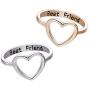 Aineecy Infinity Love Heart Rings Set for Friendship Geometric Hollow Peach Heart Engraved Letter Index Finger Rings for Women Girls Graduation Gift 2Pcs/Set