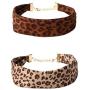 LeopardXL 2-Pack Leopard Print Faux Suede Choker Necklace-30CM