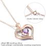 ✦Gifts for Mothers Day✦ Forever Love Heart Necklace Jewelry 18K White Gold/ Rose Gold Plated 925 Sterling Silver Birthstone Pendant Necklace with 5A Cubic Zirconia Birthday Gifts for Women and Girls
